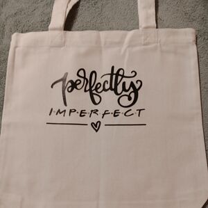 Perfectly Imperfect White Canvas Tote Bag